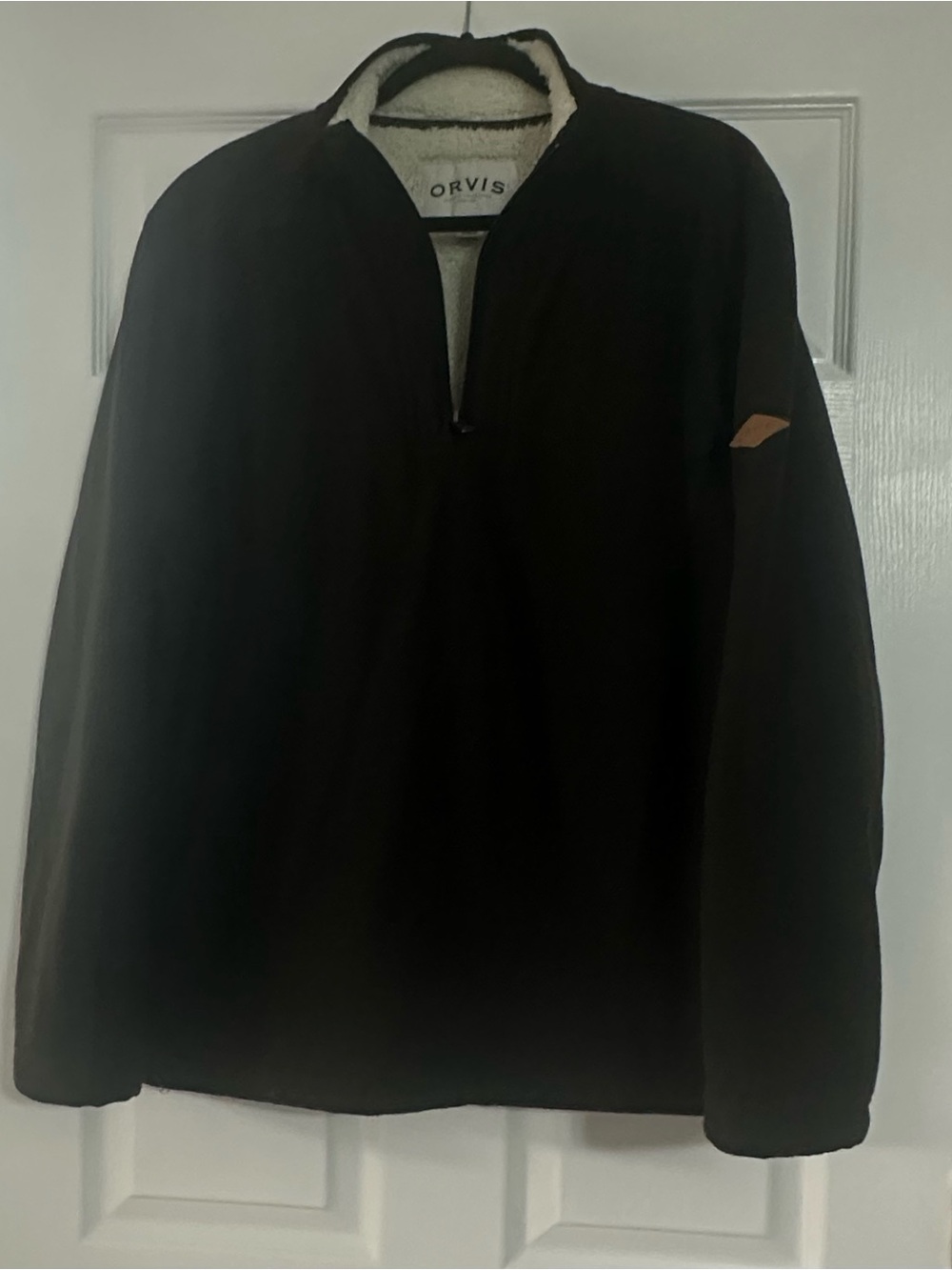 Orvis Black Sherpa-Lined Quarter-Zip Pullover Jacket